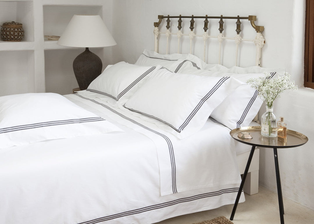 Tailored Standard Pillowcase Set White & Mink Elba - DEIA Living - Pillow Case