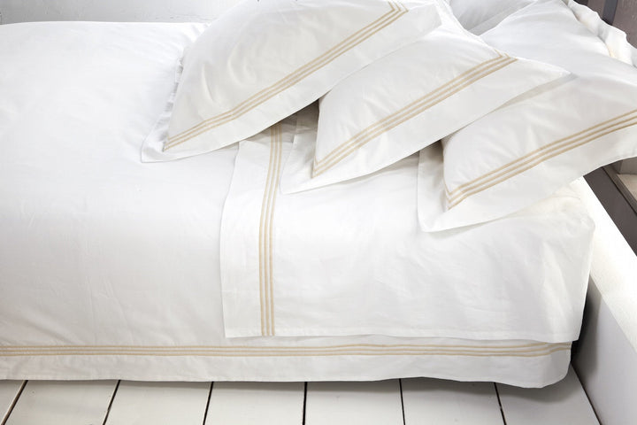Tailored Standard Pillowcase Set White & Almond Elba - DEIA Living - Pillow Case