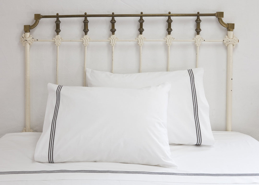 Tailored Standard Pillowcase Set White & Mink Elba - DEIA Living - Pillow Case