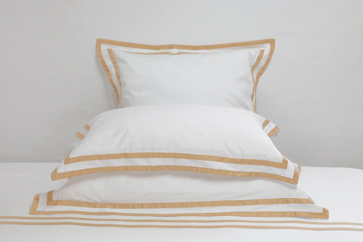 Tailored Standard Pillowcase Set White & Honey Formentera - DEIA Living - Pillow Case