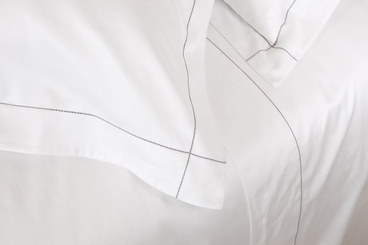 Tailored Standard Pillowcase Set White & Stone Tremiti - DEIA Living - Pillow Case