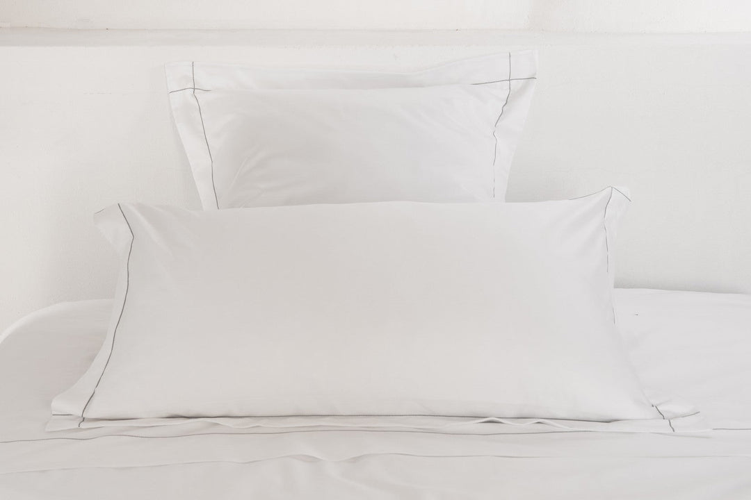 Tailored Standard Pillowcase Set White & Stone Tremiti - DEIA Living - Pillow Case