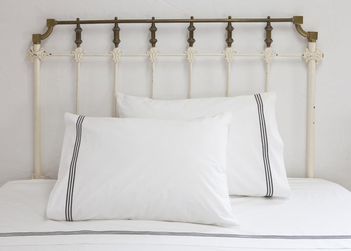 Tailored King Pillowcase White & Mink Elba - DEIA Living - Pillow Case