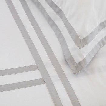 Double Flat Sheet White & Ash Formentera - DEIA Living - Flat Sheet
