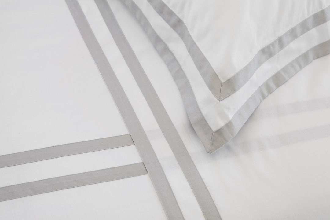 Single Flat Sheet White & Ash Formentera - DEIA Living - Flat Sheet