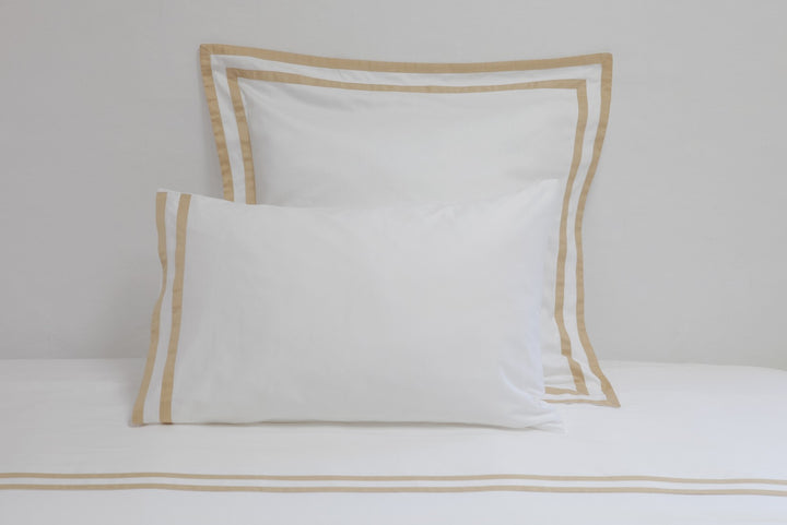 Tailored King Pillowcase White & Honey Formentera - DEIA Living - Pillow Case