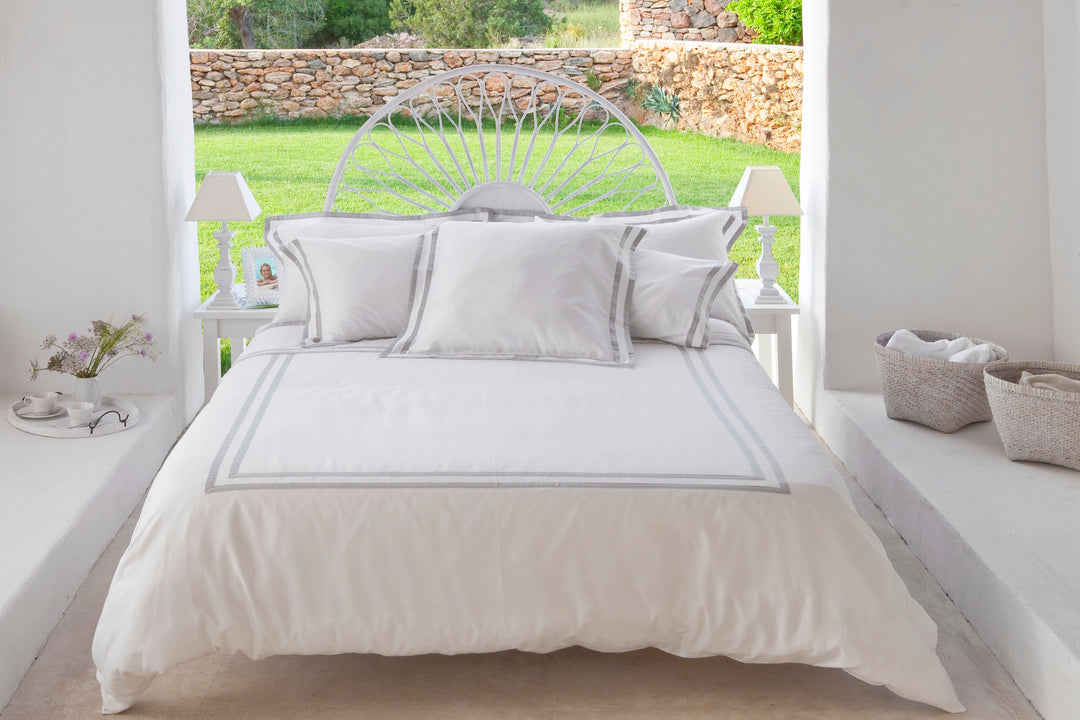 Standard Pillowcase Set White & Ash Formentera - DEIA Living - Pillow Case