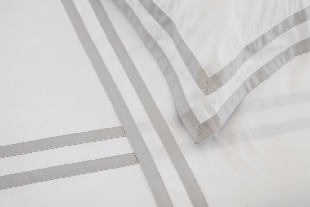 Tailored Euro Pillowcase White & Ash Formentera - DEIA Living - Pillow Case