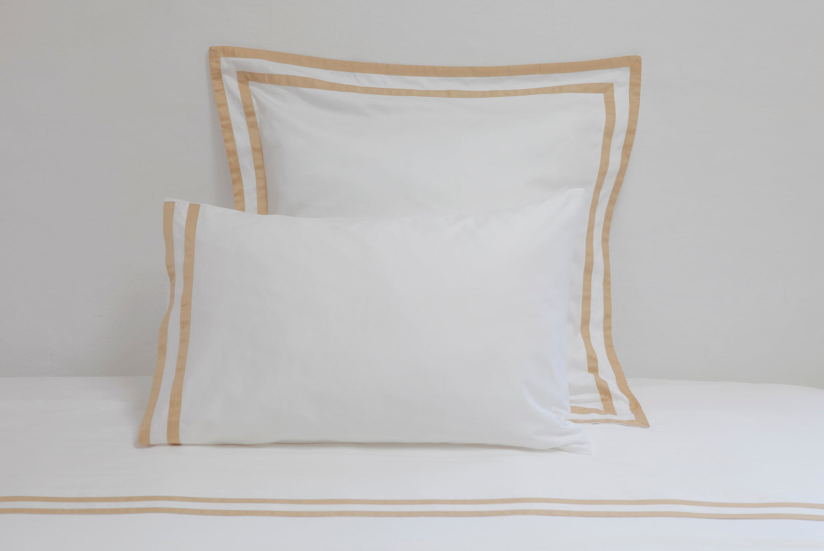 Tailored Euro Pillowcase White & Honey Formentera