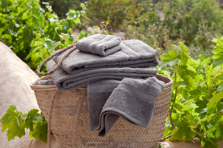 Bath Towel Set Pearl Grey - DEIA Living - Bath Towel
