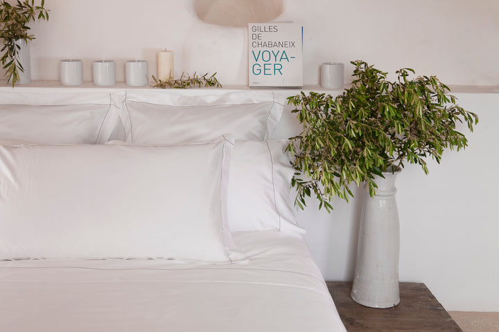 Extra Wide Pillowcase White & Stone Tremiti - DEIA Living - 