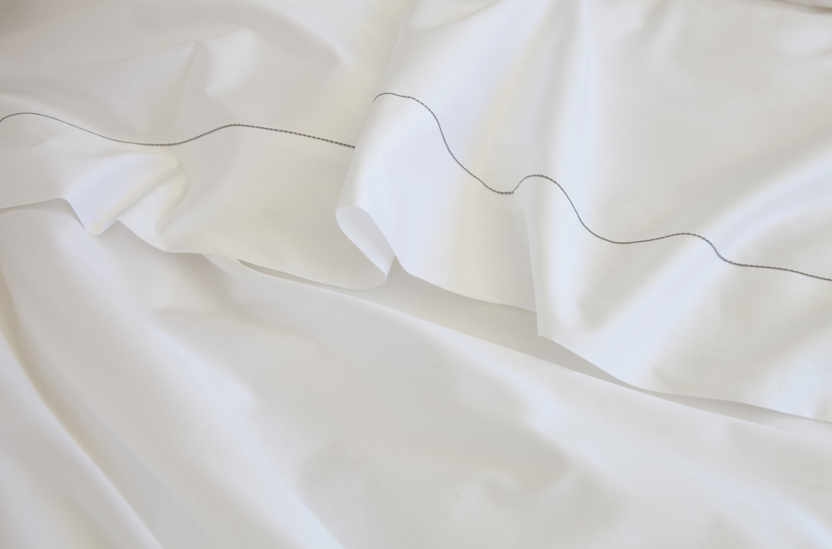 Tailored King Pillowcase White & Stone Tremiti